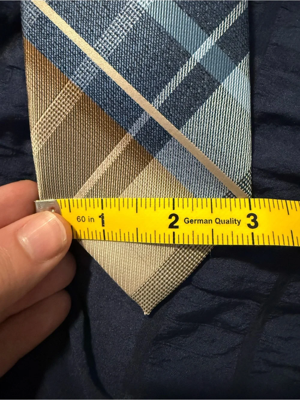 Stafford Yellow and Blue Plaid Silk Tie